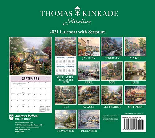 Thomas Kinkade Studios 2021 Deluxe Wall Calendar with Scripture