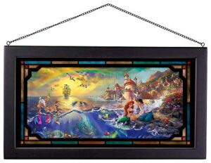 thomas kinkade the little mermaid 13″ x 23″ framed glass art