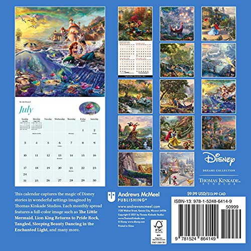 Disney Dreams Collection by Thomas Kinkade Studios: 2022 Mini Wall Calendar