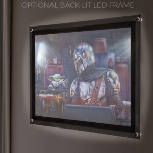 MIGHTYPRINT Star Wars – The Mandalorian – Mando and Grugo in Razor Crest - Two for the Road – Thomas Kinkade Studios - Durable 24” x 17 Wall Art – NOT Made of Paper – Officially Licensed Collectible