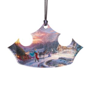 Disney – Cinderella Brings Home The Tree – Holiday Disney Collection – Thomas Kinkade Studios - Crown Shaped Hanging Acrylic Print Accessory – Officially Licensed Collectible