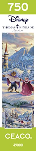 Ceaco - Thomas Kinkade - Disney Dreams Collection - Beauty and The Beast's Winter Enchantment - 750 Piece Jigsaw Puzzle