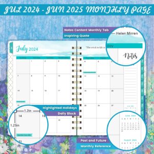 2024-2025 Planner - 2024-2025 Planner Weekly and Monthly, JUL 2024 - JUN 2025, 6.4" x 8.5", Calendar 2024-2025 Planner with Monthly Tabs, Sturdy Cover, Premium Paper, Back Pocket, Strong Twin-wire