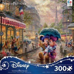 Ceaco - Thomas Kinkade - Disney Dreams Collection - Mickey and Minnie in Paris - 300 Piece Jigsaw Puzzle, 24 x 18