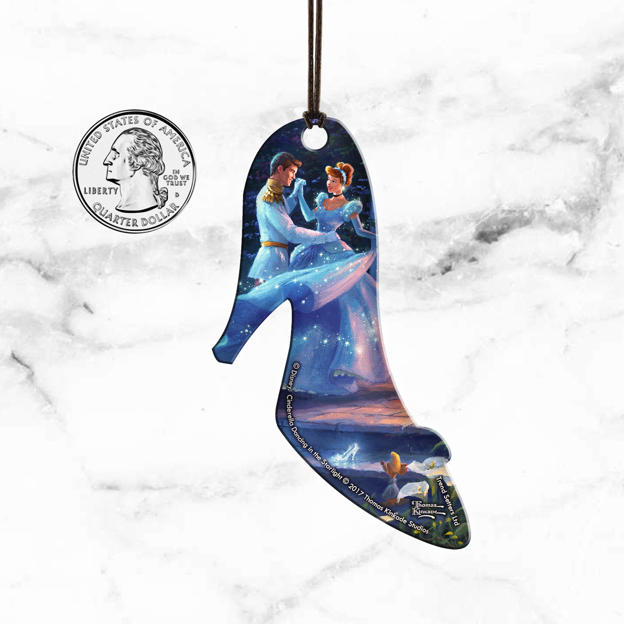 Disney - Cinderella - Glass Slipper Shaped Hanging Acrylic Print Accessory – for Gifting and Collecting