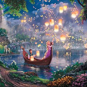 Ceaco - 4 in 1 Multipack - Thomas Kinkade - Disney Dreams Collection - Tangled, Mickey and Minnie Mouse, Dumbo, & The Little Mermaid - (4) 500 Piece Jigsaw Puzzles , Blue