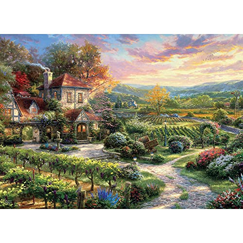 Ceaco - 8 in 1 Multipack - Thomas Kinkade - (2) Round 300 Piece, (4) 550 Piece, (1) 750 Piece (1) 1000 Piece Jigsaw Puzzles , White