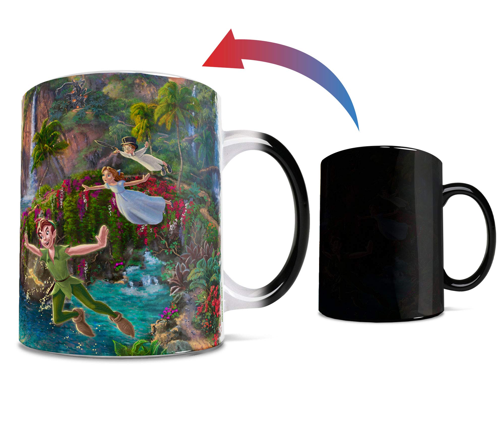 Morphing Mugs Disney - Peter Pan - Neverland - One 11 oz Color Changing Heat Sensitive Ceramic Mug – Image Revealed When HOT Liquid Is Added!