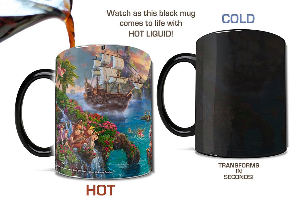 Morphing Mugs Disney - Peter Pan - Neverland - One 11 oz Color Changing Heat Sensitive Ceramic Mug – Image Revealed When HOT Liquid Is Added!