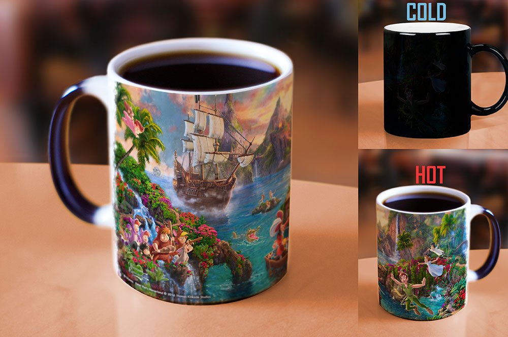 Morphing Mugs Disney - Peter Pan - Neverland - One 11 oz Color Changing Heat Sensitive Ceramic Mug – Image Revealed When HOT Liquid Is Added!