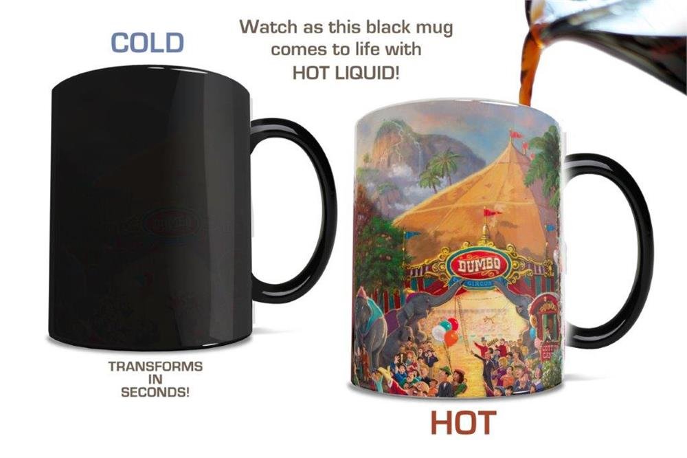 Morphing Mugs Disney - Dumbo - Flying Elephant - Circus - One 11 oz Color Changing Heat Sensitive Ceramic Mug – Image Revealed When HOT Liquid Is Added!