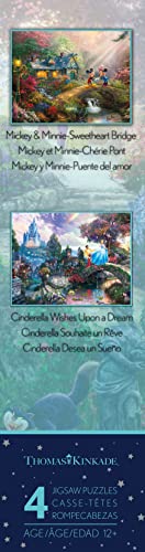 Ceaco - 4 in 1 Multipack - Thomas Kinkade - Disney Dreams Collection - Sleeping Beauty, Mickey & Minnie Mouse, Snow White & Seven Dwarfs, and Cinderella - (4) 500 Pieces Jigsaw Puzzles