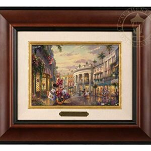 Thomas Kinkade Studios Minnie Rocks The Dots on Rodeo Drive 5 x 7 Brushwork (Burl Frame)