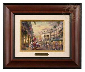 thomas kinkade studios minnie rocks the dots on rodeo drive 5 x 7 brushwork (burl frame)