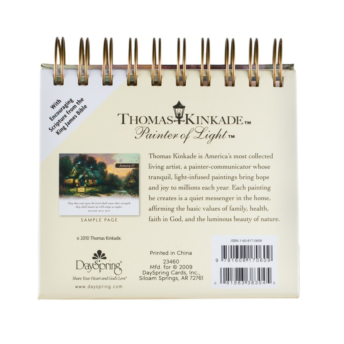 DaySpring - Thomas Kinkade Painter of Light: An Inspirational DaySpring DayBrightener - Perpetual Calendar with Encouraging Scripture from the King James Bible (23460)