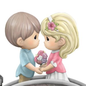 Precious Moments Together We Share One Heart Hand-Painted Porcelain Figurine Inspired by Thomas Kinkade's Bridge of Hope Painting