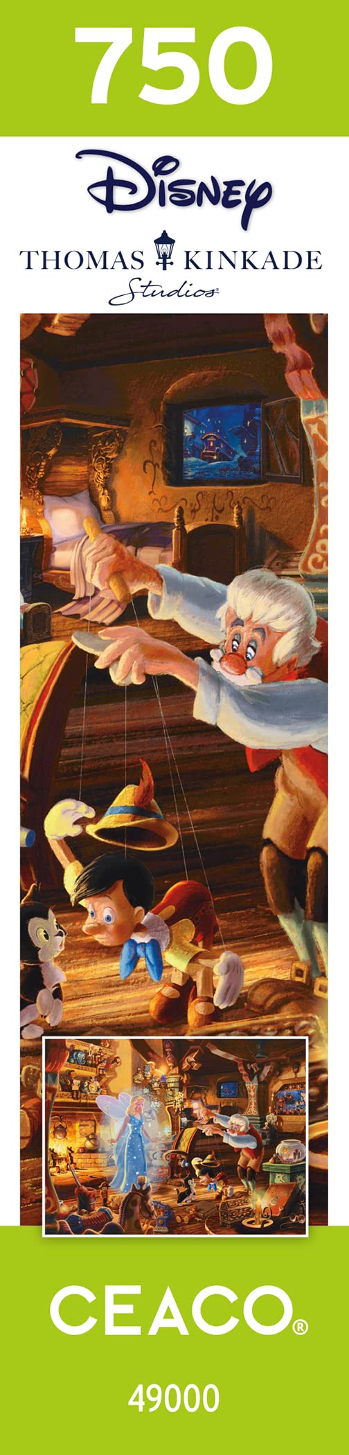 Ceaco - Thomas Kinkade - Disney - Geppetto's Pinocchio - 750 Piece Jigsaw Puzzle