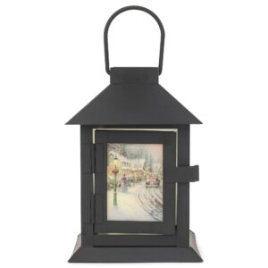 Mark Feldstein & Associates Led Coach Lantern Thomas Kinkade Christmas Village Box, Oil Rubbed Bronze