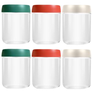 16oz glass jar with screw lid,6 pack leak proof glass overnight oats jars,reusable small glass jars for overnight oats, fruit, salad dressing, sauce,cereal,pasta,sugar,beans,spice,condiment