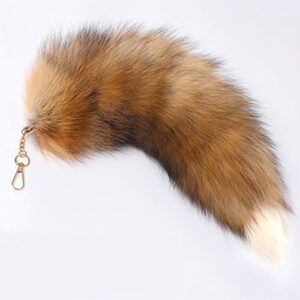 YXCFEWD Fox Ears and Tail Set for Kids Fluffy Fox Tail Cosplay Party Costume Fox Tail Keychain Halloween(Flame ears/tail)