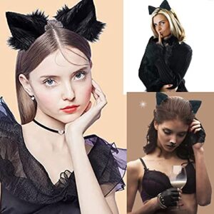 YXCFEWD Fox Ears and Tail Set for Kids Fluffy Fox Tail Cosplay Party Costume Fox Tail Keychain Halloween(Flame ears/tail)