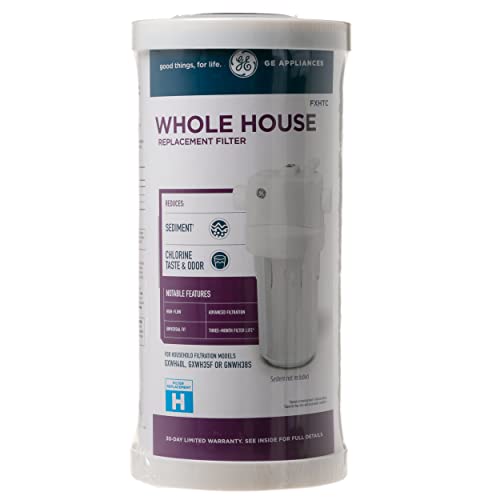 GE FXHTC Whole House Water Filter | Replacement for Water Filtration System | NSF Certified: Reduces Chlorine, Sediment, Rust & Other Impurities | Replace Every 3 Months for Best Results | 1 Filter