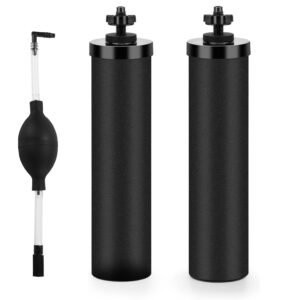 water filter replacement & primer hand-powered filter primer pump for activated carbon water filter pack of 2, compatible with berkey big, light, imperial, travel series