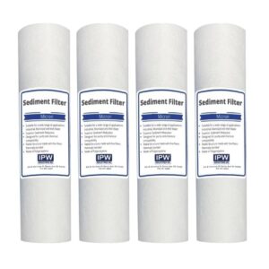 IPW Industries Inc. Replacement 10-Inch, Sediment Pre-filters for Whole House Water Filter Systems, 5 Micron, Pack of 4