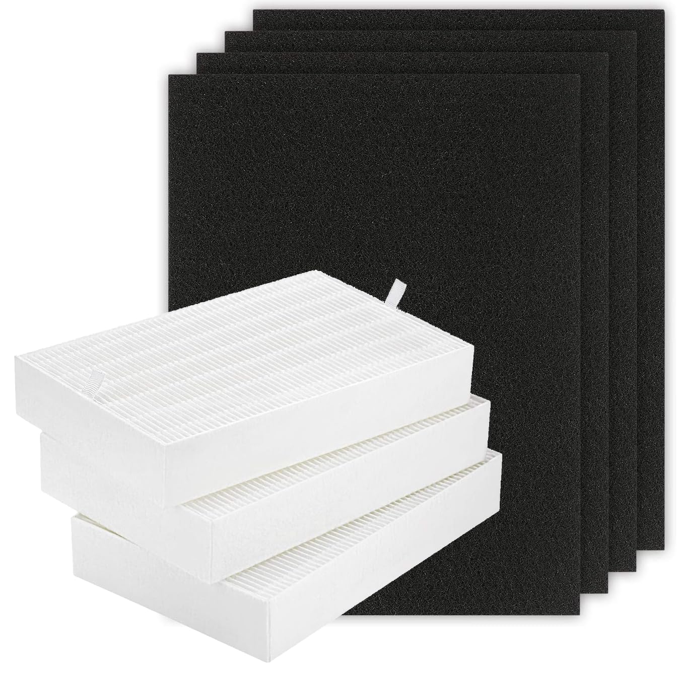 Goodsby HPA300 3x True HEPA Filter HRF-R3 and 4x Cut To Size Carbon Pre Filters A Replacement for Honeywell Air Purifier HPA300 Series, HPA300, HPA304, HPA300VP, HPA3300, HPA5300, HPA8350