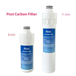 8 inch AQUAVI Twist RO Activated Carbon Post-Filter, Water Filter for Reverse Osmosis RO System Quick Connect Replacement