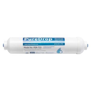 puredrop pdr-t33 inline post carbon filter replacement cartridge for reverse osmosis water filter system