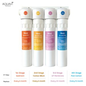 11 inch AQUAVI Twist Sediment Water Filter for Reverse Osmosis RO System Quick Connect Replacement or Add-on, Improve Water Taste