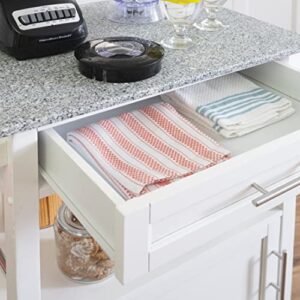 White Linon Storage Cart On Wheels With Granite Top. Great For Small Kitchens!!