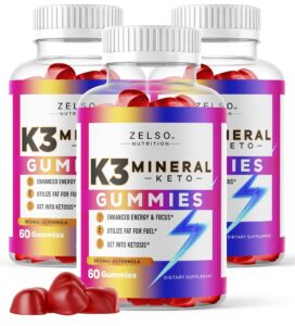 zelso (3 pack) k3 mineral gummies nutrition, the original k3 formula pills now in gummy, advanced vitamins plus multivitamin, 90 day supply