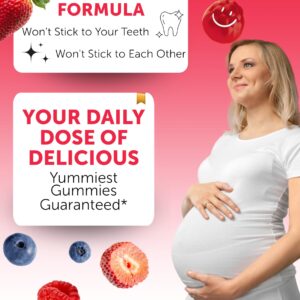 Prenatal Vitamins with Iron & Folic Acid - Proprietary Formula Pregnancy Multivitamin Gummies for Women, 60 Count