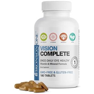 Bronson ONE Daily Vision Complete Eye Health Support Multivitamin Multimineral Supplement Formula, 180 Tablets