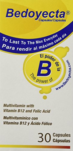 Bedoyecta Multivitamin Contains Iron, Folic Acid, Vitamin C, B1, B2, B9, and B12, 30 Count