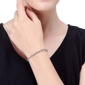 Jstyle Jewelry Women's Heart Charm Bracelets Stainless Steel Link Bracelet Birthday Gifts for Women Jewelry