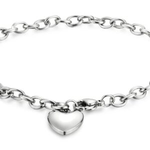 Jstyle Jewelry Women's Heart Charm Bracelets Stainless Steel Link Bracelet Birthday Gifts for Women Jewelry