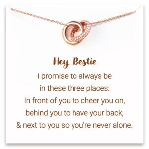 storyjewellery best friend necklace, friendship necklace for women, gift for friends female, friendship gifts for women friends, bestie bff sisters gifts for women, s925 plated with 18k rose gold