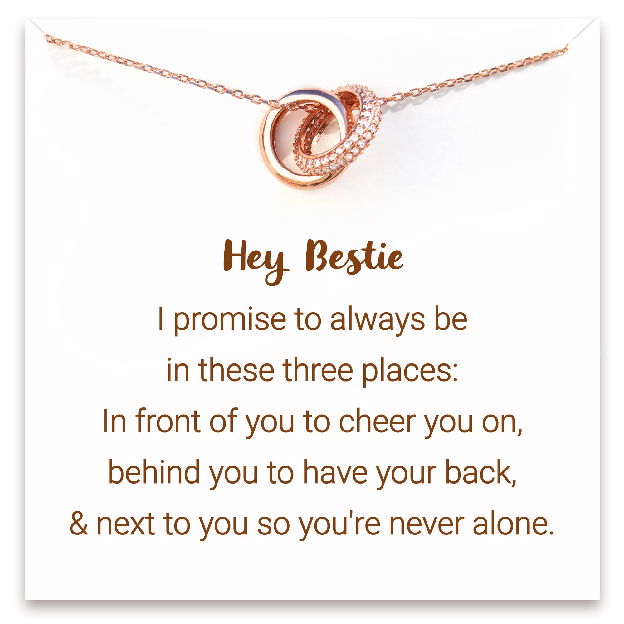 STORYJEWELLERY Best Friend Necklace, Friendship Necklace for Women, Gift for Friends Female, Friendship Gifts for Women Friends, Bestie Bff Sisters Gifts for Women, S925 Plated with 18K Rose Gold