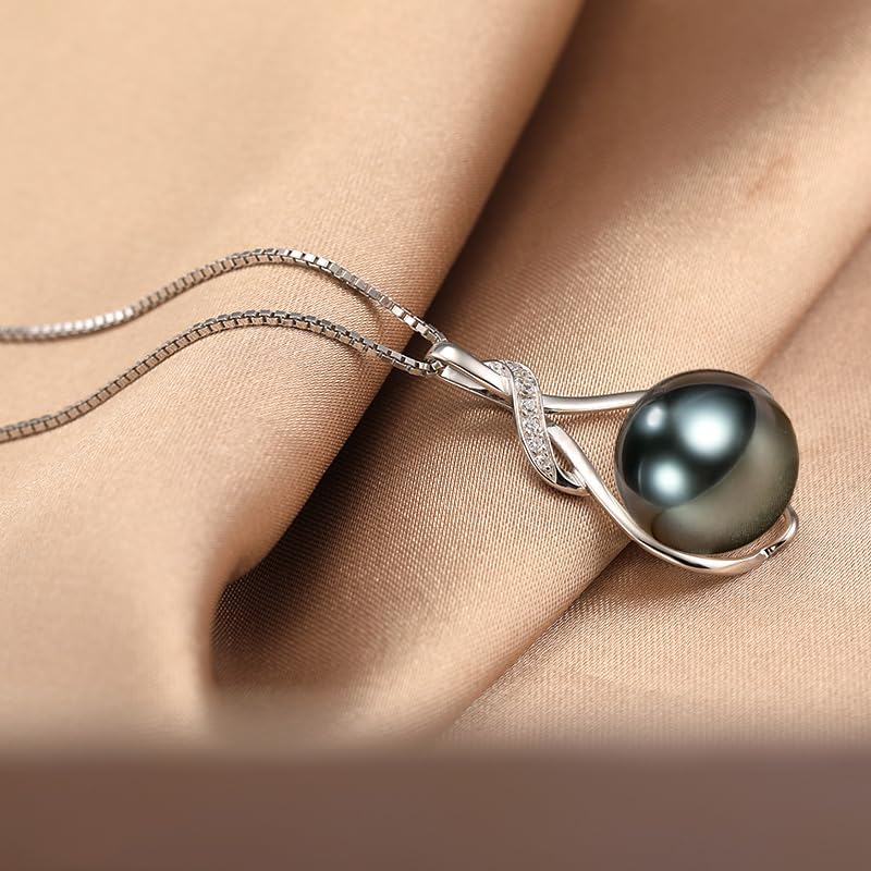 NONNYL Gifts for Women Wife-Tahitian-Black-Pearl-Necklace-Gift for Wife Wedding Birthday Anniversary Jewelry-Mom Girlfriend Her Mothers Day Gifts for Mom Women Valentines Day Christmas Day Gifts