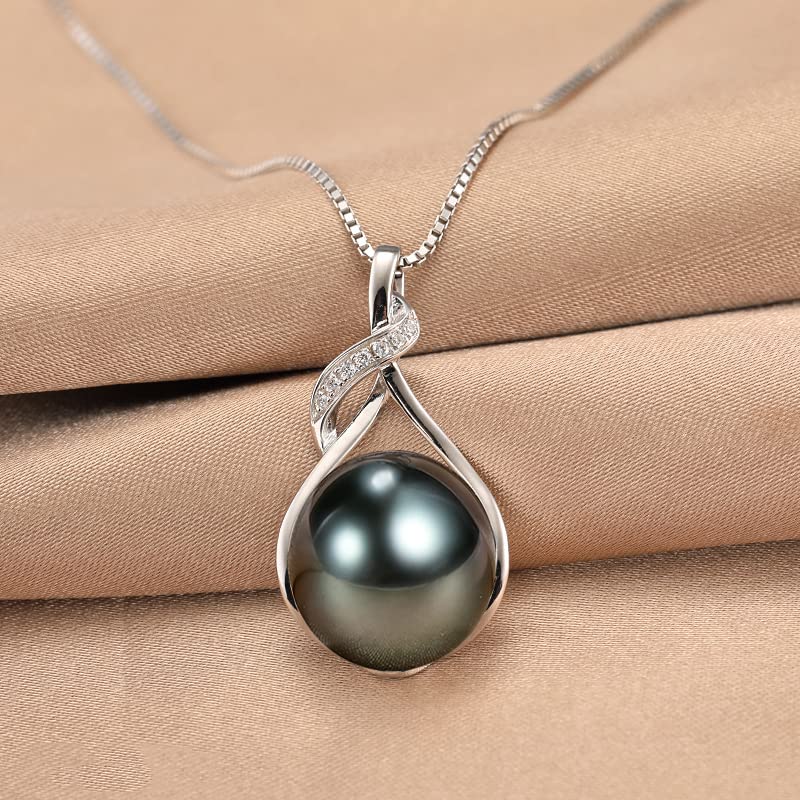 NONNYL Gifts for Women Wife-Tahitian-Black-Pearl-Necklace-Gift for Wife Wedding Birthday Anniversary Jewelry-Mom Girlfriend Her Mothers Day Gifts for Mom Women Valentines Day Christmas Day Gifts