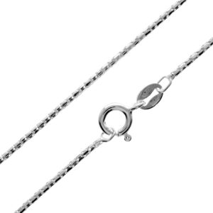 silveramber jewellery uk - 925 sterling silver delicate italian coreana 1.2 mm chain necklace - 28" - gch00728