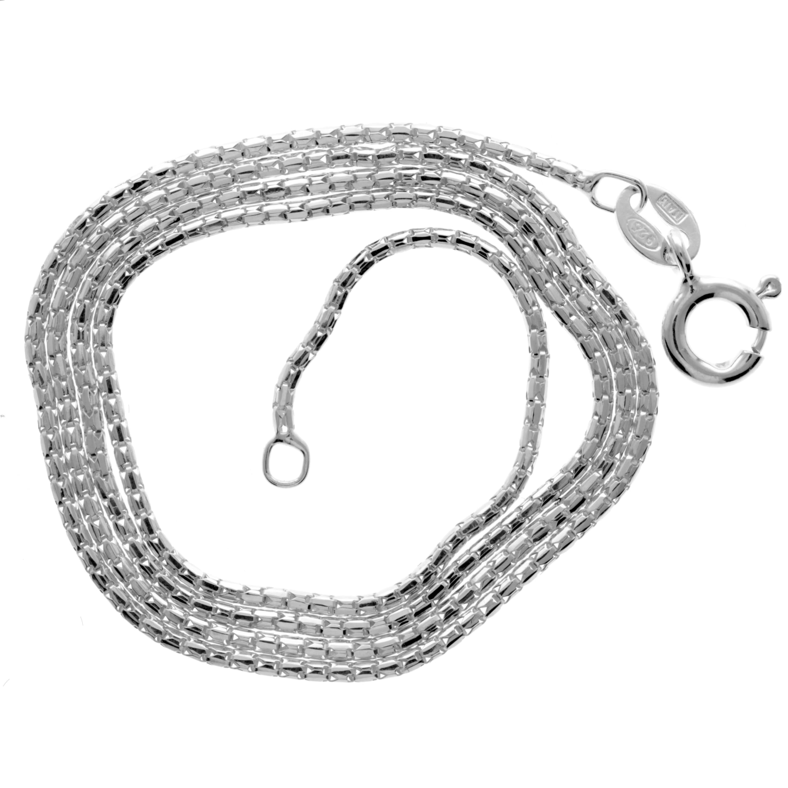 SilverAmber Jewellery UK - 925 Sterling Silver Delicate Italian Coreana 1.2 mm Chain Necklace - 28" - GCH00728