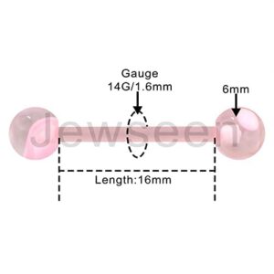 Jewseen 5PCS Tongue Barbells 14G Acrylic tongue piercing jewelry Candy Color tounge bars tongue piercing jewelry tongue rings for women