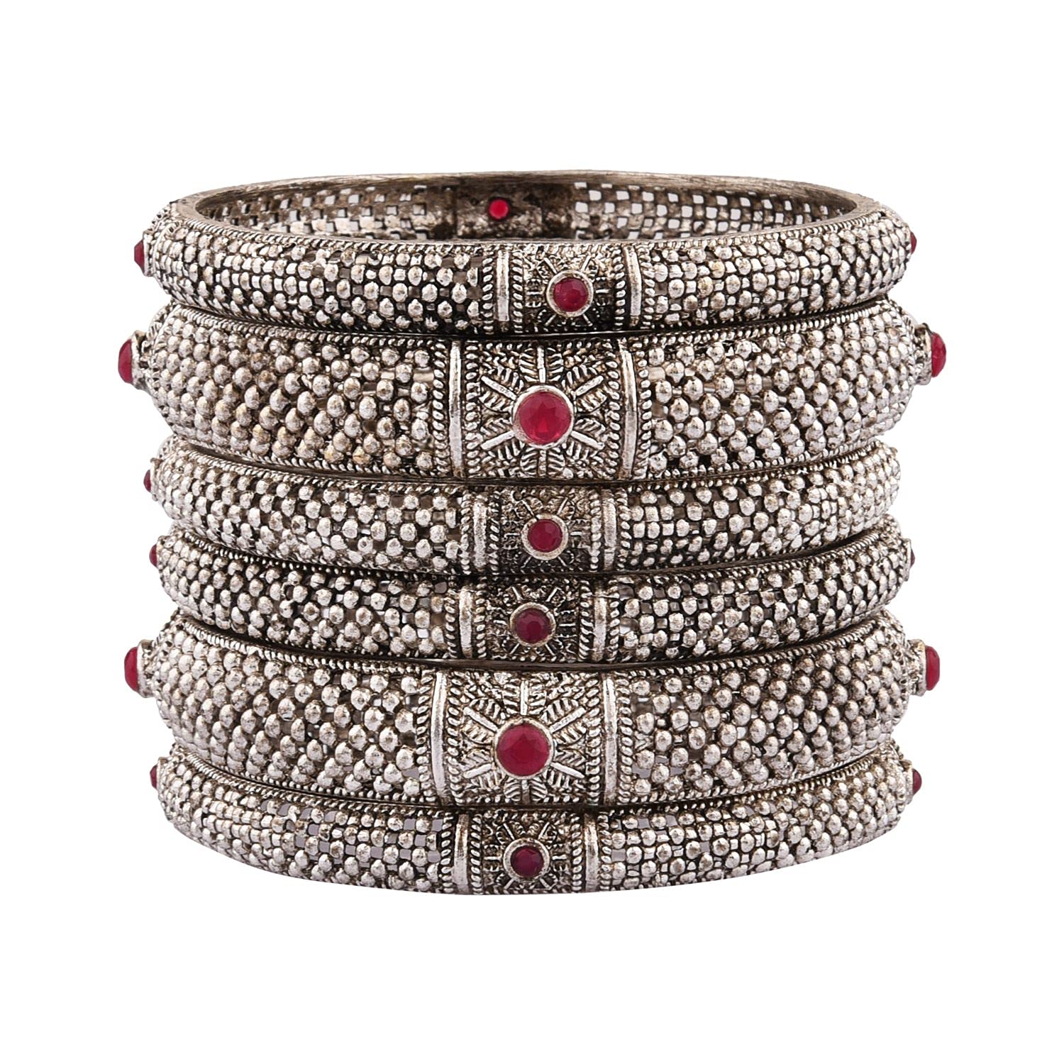 Efulgenz Oxidized Indian Bangles for Women Silver Oxidized Bangles Traditional Oxidised Jewellery Indian Bangles Bollywood Bracelet