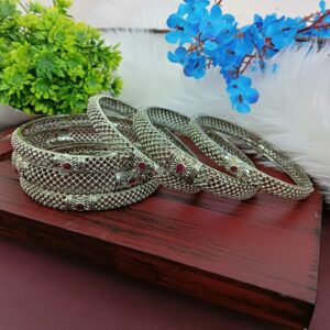 Efulgenz Oxidized Indian Bangles for Women Silver Oxidized Bangles Traditional Oxidised Jewellery Indian Bangles Bollywood Bracelet