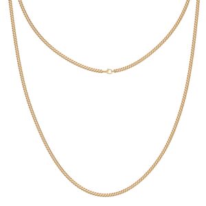 Silvadore Real Gold Chain for Women Mens Necklace Non Tarnish Miami Cuban Links - 2mm 18 inch 18K Plated Solid Stainless Steel - Thin Fake Cadena Cubana Para Hombre Short Small Jewelry Gift