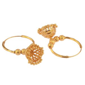 Efulgenz Gold Tone Jhumka Jhumki Hoop Earrings Indian Earrings for Women Traditional Bollywood Jhumka Jhumki Dangle Earrings Set for Women Indian Jewelry for Women Earrings